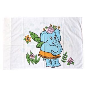 Vintage Cannon Monticello Standard Pillowcase with Jungle Animal Elephant/Puppy